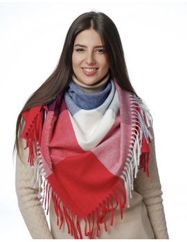 Платок Cashmere красный  белым 190927
