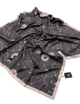 Шелковый платок Chanel 110119 серый