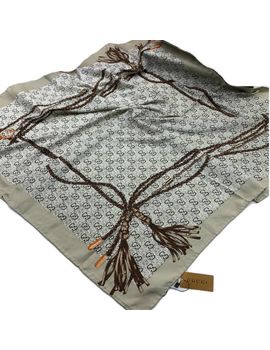 Шелковый женский платок Gucci  серый  060100