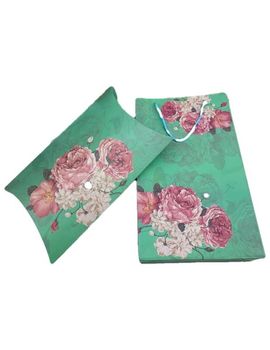 Комплект пакет и подарочная коробка зеленый KomplN3