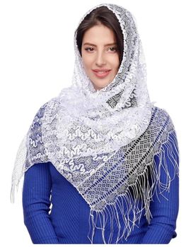 Шарф кружевной в церковь  белый 060401