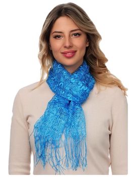 Шарф кружевной в церковь  голубой 060402