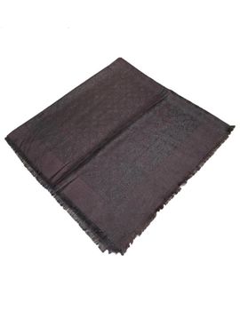 Платок брендовый шерстяной коричневый с люрексом 180113