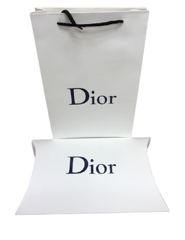 Комплект из пакета и подарочной коробки Dior белый