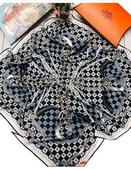 Платок брендовый шелковый черный 241110