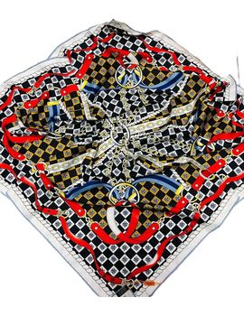 Платок брендовый шелковый красный 241109