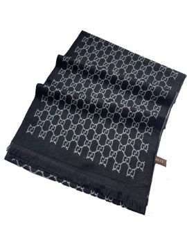 Шарф мужской Gucci черный с белым 281100