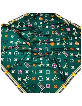 Платок шёлковый Louis Vuitton зеленый 280401