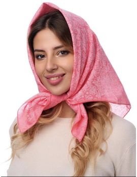 Платок из хлопка розовый 260825