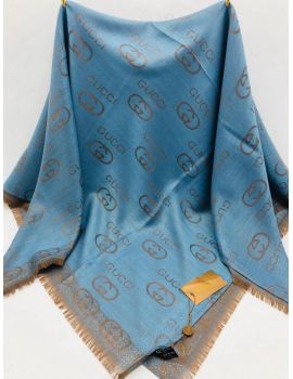 Платок Gucci голубой с люрексом 050816