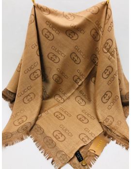 Платок Gucci коричневый с люрексом 050812