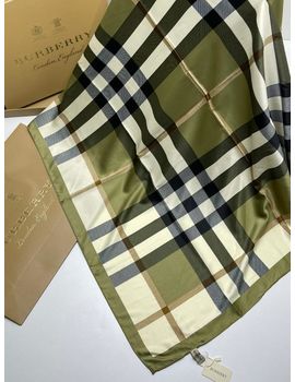 Шелковый платок Burberry 212110 зеленый