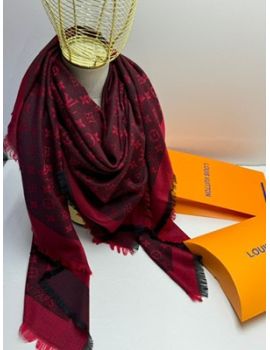 Платок брендовый 11851 бордовый с черным