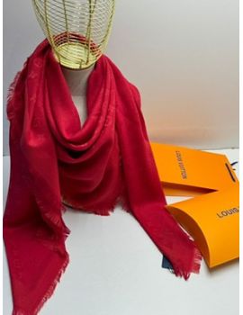 Платок брендовый шерстяной  красный 1186
