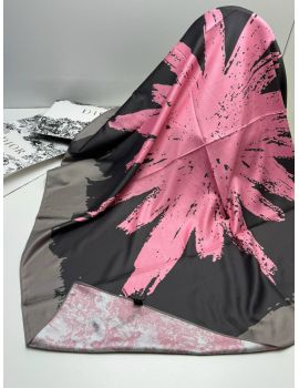 Женский платок шёлковый Dior розовый с серым 30102500