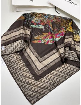 Женский шерстяной платок Christian Dior коричневый 28112332