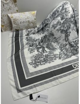 Платок шёлковый Dior серый 04072510