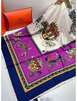 Платок шелковый HERMES 14112408 сиреневый