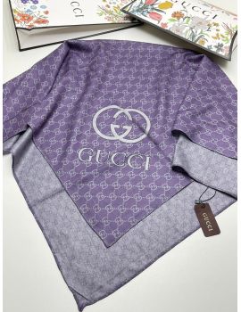 Женский шерстяной платок Gucci сиреневый 28112313
