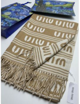 Палантин женский MIU MIU бежевый 04112501