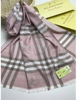 Палантин Burberry розовый с серым  03112512