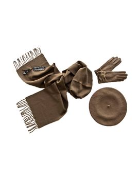 Комплект женский (берет, шарф, перчатки) 00421 темно-бежевый