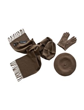 Комплект женский (берет, шарф, перчатки) 00541 темно-бежевый