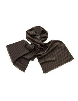 Шарф мужской шерсти и шелка Tranini  01304 в мелкую клетку и  полоску