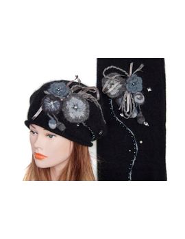 Комплект женский Tranini 0166 ART-MHBCK  берет+шарф