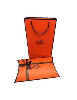 Комплект пакет и подарочная коробка Hermes оранжевый
