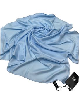 Шелковый платок Chanel 510195 голубой