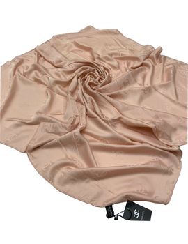 Шелковый платок Chanel 610191 розово-бежевый