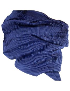 Платок брендовый плиссированный  синий 251120