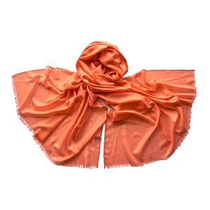 Палантин Tranini 0653 оранжевый отделка люрексом