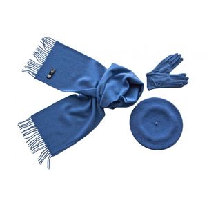 Комплект (берет, шарф, перчатки) 01261 синий