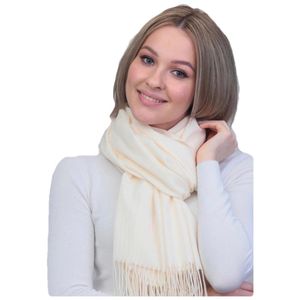 Шарф кашемировый молочный 241121