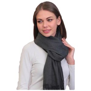 Шарф кашемировый серый 241123