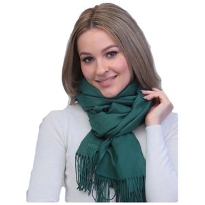 Шарф кашемировый зеленый 241122