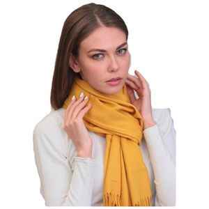 Шарф кашемировый желтый 241125