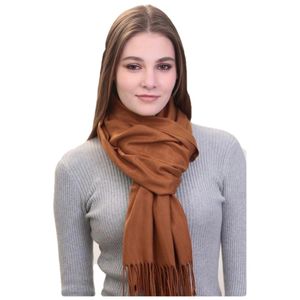 Шарф кашемировый  коричневый 241126