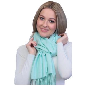 Шарф кашемировый  голубой 241127