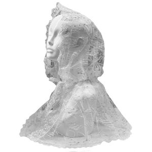 Ниспадающий платок капор в церковь  белый 280121