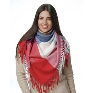 Платок Cashmere красный  белым 190927