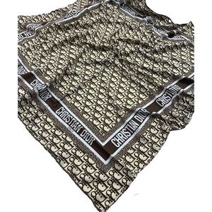 Платок шёлковый Dior 31101 коричневый