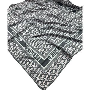 Платок шёлковый Dior 31102 серый