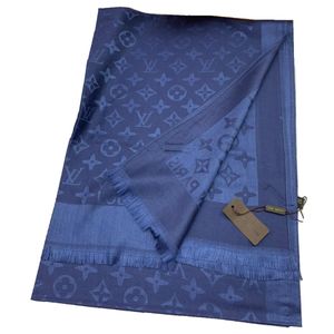 Палантин брендовый 031201 синий