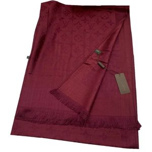 Палантин брендовый 031203 бордовый