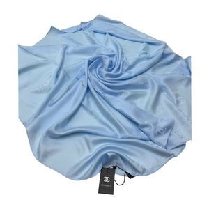 Шелковый платок Chanel 510200 голубой