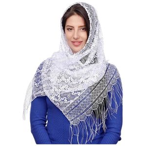 Шарф кружевной в церковь  белый 060401