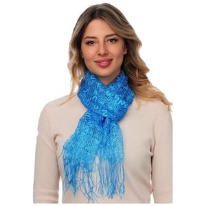 Шарф кружевной в церковь  голубой 060402